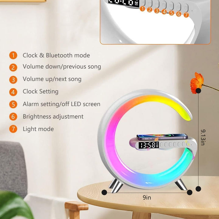 Mini altavoz Bluetooth 3 en 1 con cargador inalámbrico y lámpara LED - additional image 1