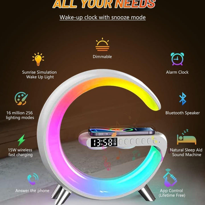Mini altavoz Bluetooth 3 en 1 con cargador inalámbrico y lámpara LED - additional image 2