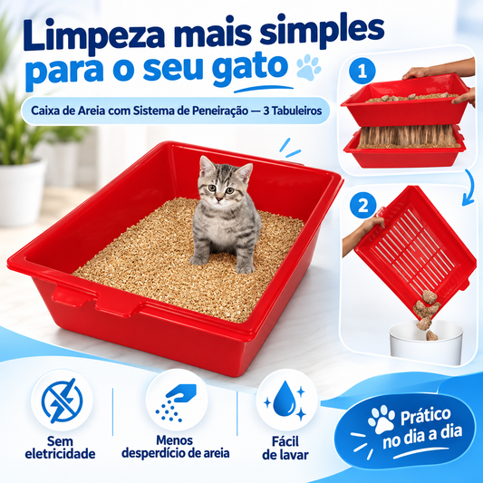 Caixa de Areia com Sistema de Peneiração — 3 Tabuleiros
