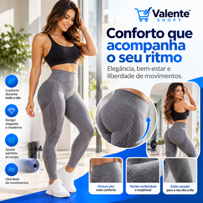 Leggings Push Up Anticelulite 3D Cinzento (Tamanho M = M/L)