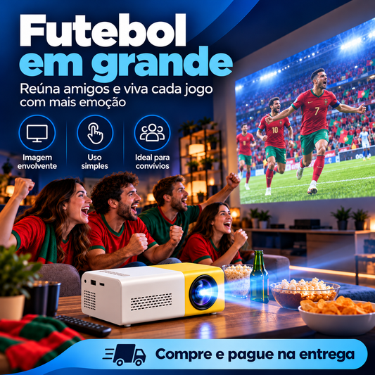 Mini Projetor Portátil — Compatível com até 1080P