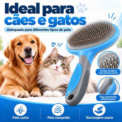 Escova para Animais com Remoção de Pelo Solto e Limpeza Fácil