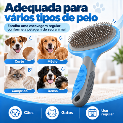 Escova para Animais com Remoção de Pelo Solto e Limpeza Fácil