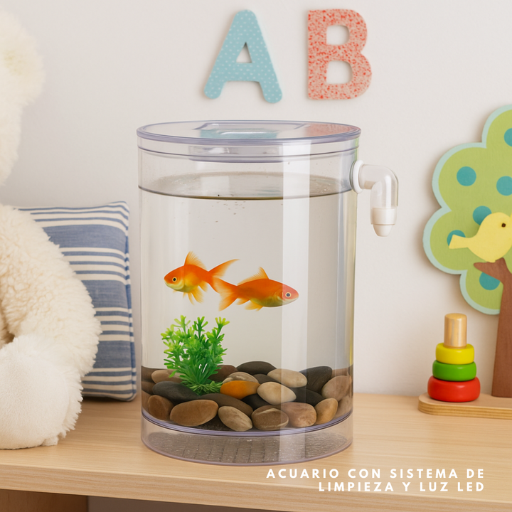 💡 Aquário Moderno com Sistema de Limpeza e LED – Prático e Fascinante! 🌊