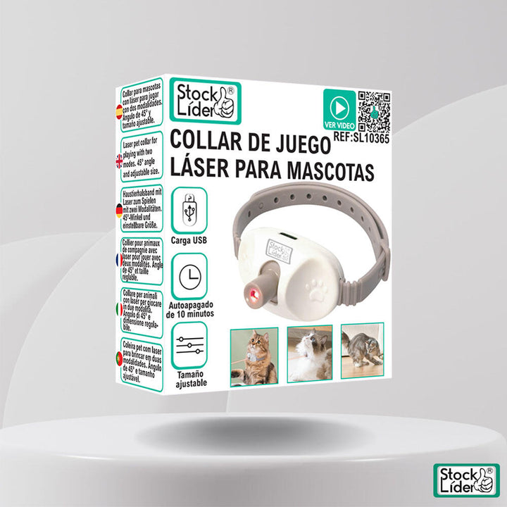 Coleira Laser Inteligente ✨ Brinquedo Interativo e Recarregável 🐈