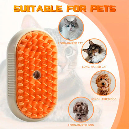 🐱🐶 Escova de Limpeza a Vapor – Pelo Saudável, Brilhante e Sem Nós! 🌪️❤️