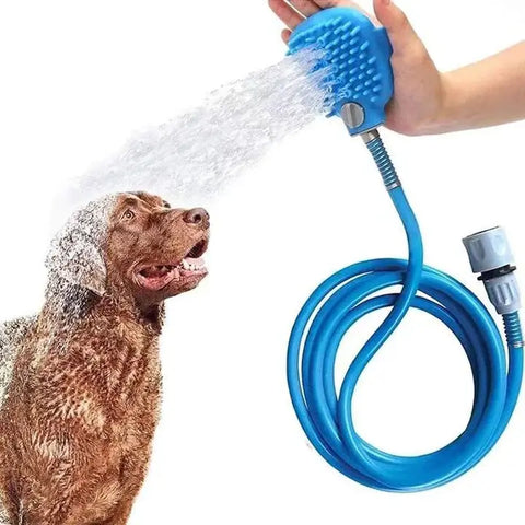 Kit de Banho Relaxante 🌊 Escova com Jato de Água para Cães e Gatos ✨