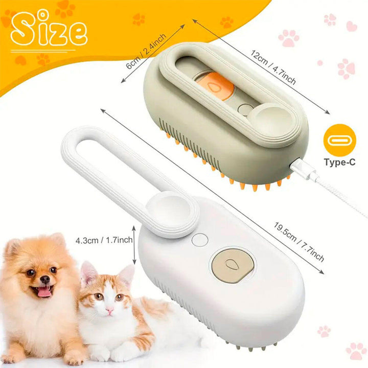 🔥💨 Pack 2 Escovas de Vapor para Cão e Gato – Massagem Relaxante e Pelo Brilhante! 🐕🐈